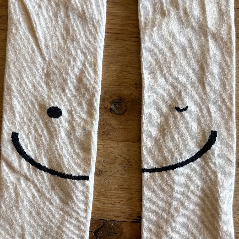 Hansel From Basel Smiley Face Cream Leggings - Picture 2 of 3